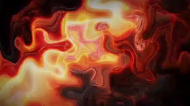 Digital Rendering Streszczenie Red Orange Wavy Fire Tle — Wideo stockowe