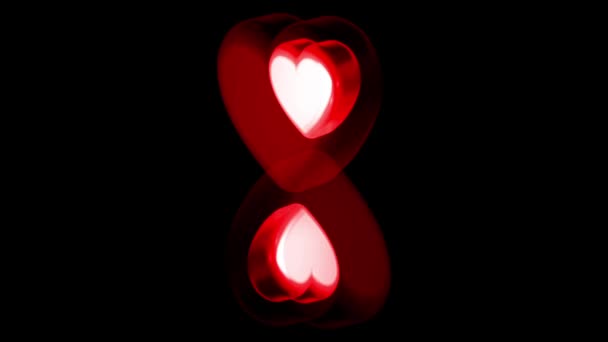3Dレンダリング Romantic Hearts — ストック動画