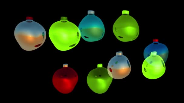 Rendering Christmas Bauble Party Hintergrund — Stockvideo