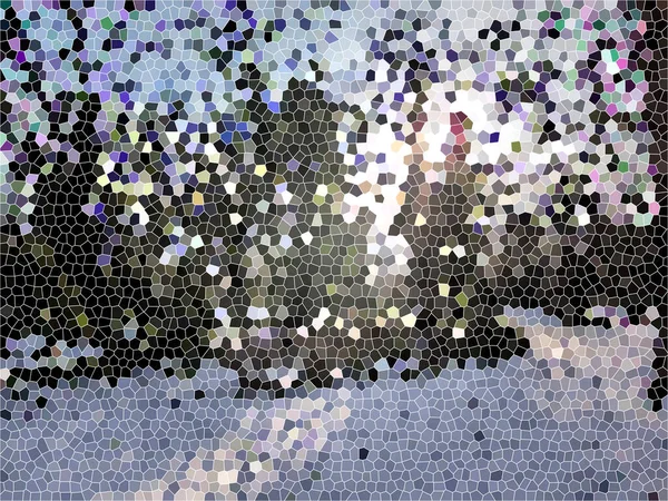 Árboles Ilustración Digital Ramas Cubiertas Fondo Mosaico Nieve —  Fotos de Stock