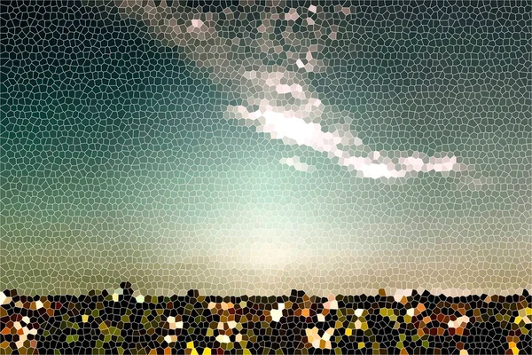 Digital Illustration Cloudy Sky Summer Background Mosaic — Stock fotografie