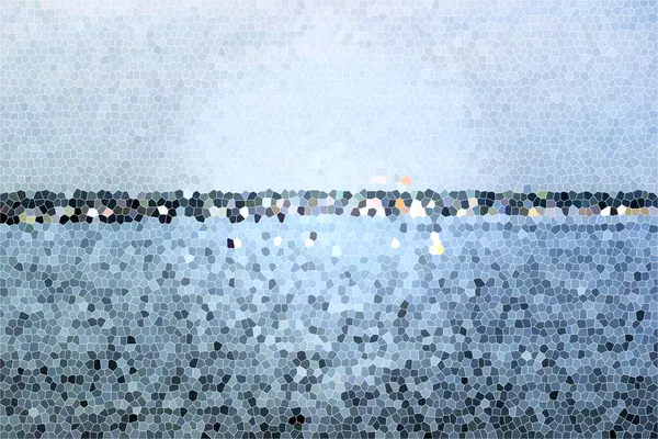 Digital Illustration Mosaic Sea Scene — Stock fotografie