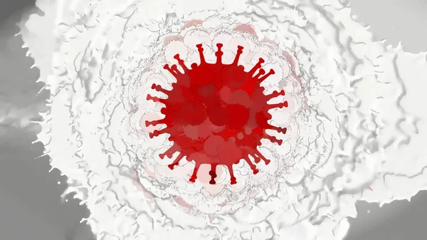 Digital Illustration Corona Virus Covid Pandemic Waves — Stock fotografie