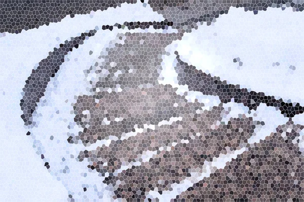 Kar Altındaki Dijital Resimli Mozaik Merdivenler — Stok fotoğraf