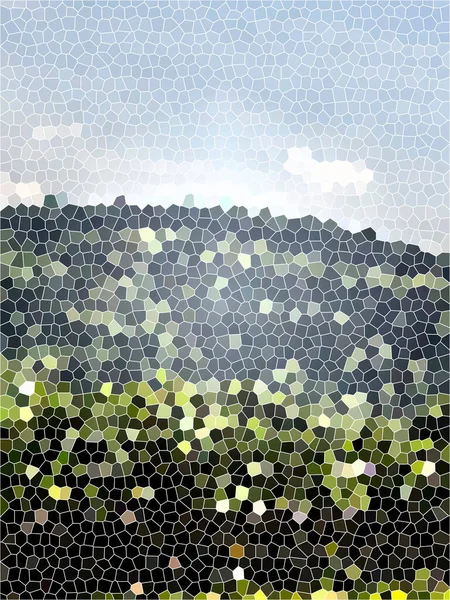 Digitale Illustration Mosaik Landschaft — Stockfoto