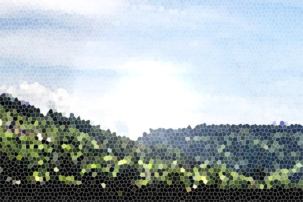 Digitale Illustration Mosaik Landschaft — Stockfoto