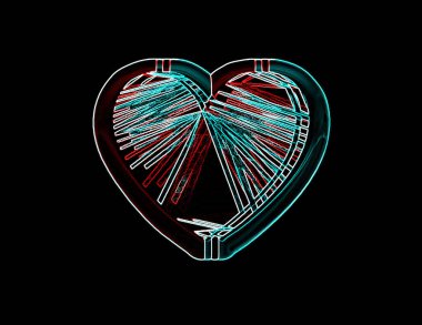 Dijital İllüstrasyon Kalpleri Romantik Arkaplan