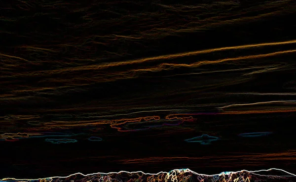 Digital Illustration Abstract Clouds over a Town in Winter