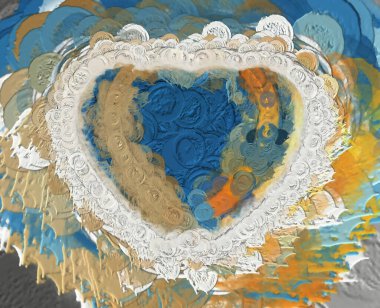 Dijital İllüstrasyon Romantik Kalp Arkaplanı