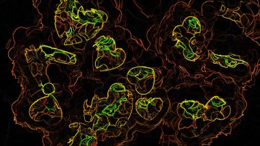 Dijital İllüstrasyon Romantik Kalp Arkaplanı