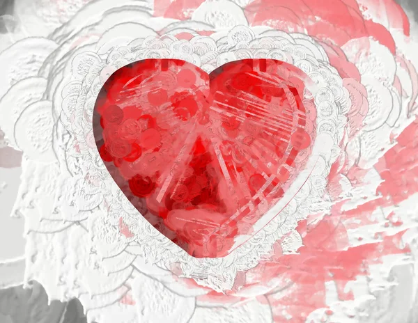 Digitale Illustration Romantische Herz Hintergrund — Stockfoto