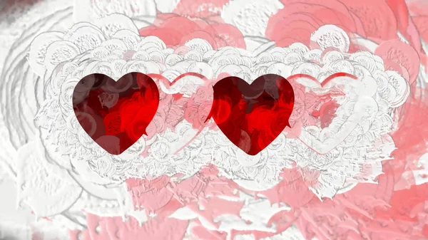 Illustrazione Digitale Cuore Romantico Sfondo — Foto Stock