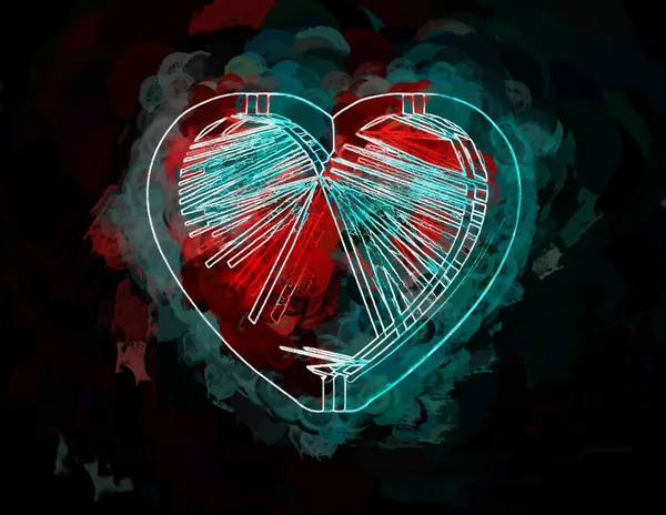 Digital Illustration Romantic Heart Background