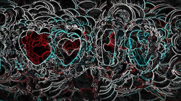 Digital Illustration Romantic Heart Background — Stock Photo, Image