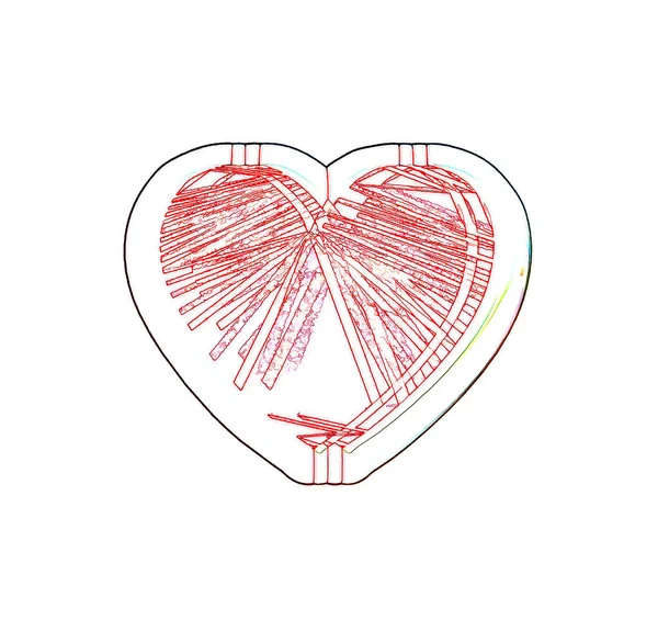 Ilustración Digital Corazón Romántico Fondo —  Fotos de Stock