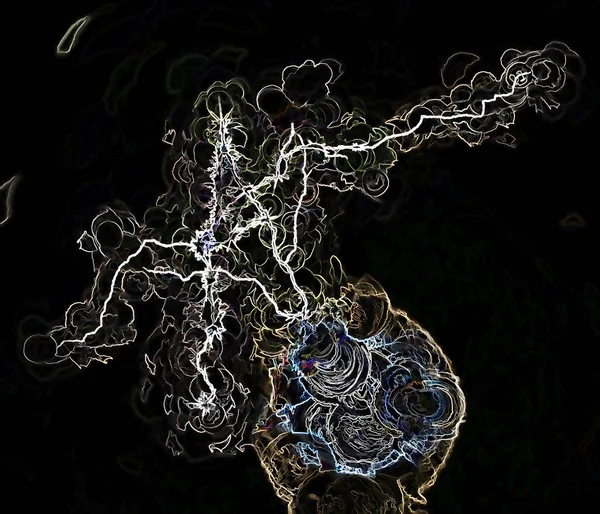 Цифрова Ілюстрація Енергетичні Вогні Електричний Фон — стокове фото