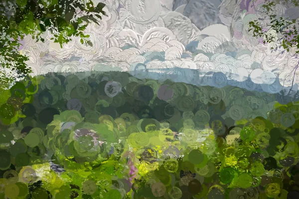Digital Illustration Abstract Landscape Background — Stock Photo, Image
