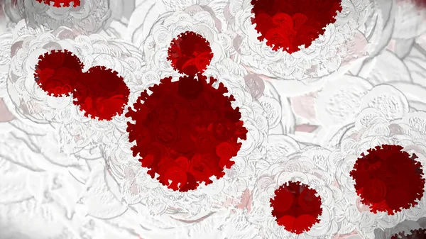 Illustration Numérique Virus Couronne Covid Pandémie — Photo