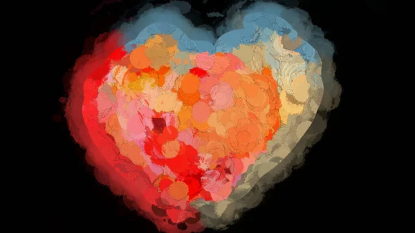 Digital Illustration Hearts Flower Background — Stock Photo, Image