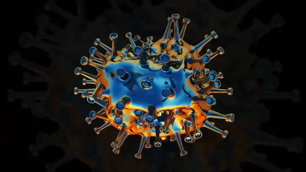 Virus Rendering Corona Covid Pandemia — Foto Stock