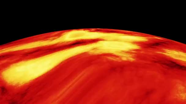 Digital Rendering Red Burning Fire Planet — Stock Video