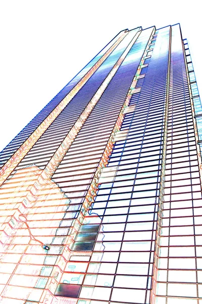 Digital Illustration Skyscraper Postcard Background Effect