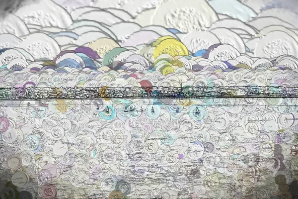 Цифровая Иллюстрация Seascape Postcard Background Effect — стоковое фото