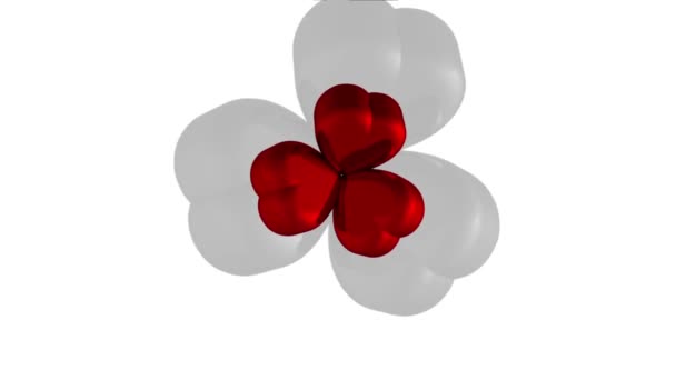 Τρισδιάστατη Απόδοση Καρδιές Λουλούδι Φόντο — Αρχείο Βίντεο