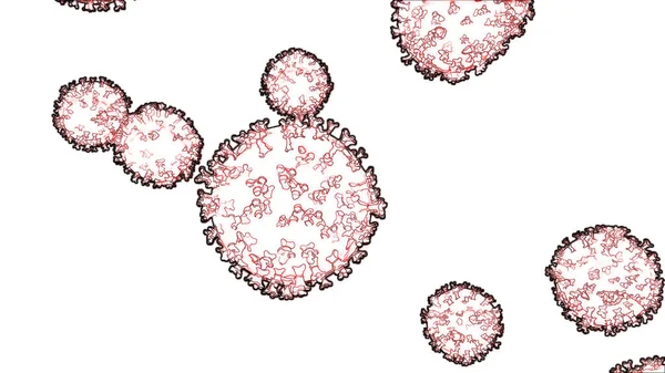 Illustration Numérique Virus Couronne Covid Pandémie — Photo