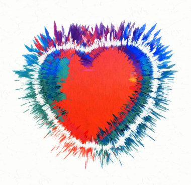 Dijital İllüstrasyon Romantik Kalp Arkaplanı