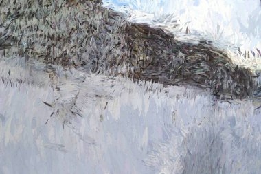 Kar Arkaplanındaki Dijital Resimli Ağaçlar