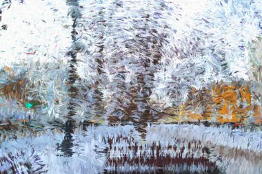 Kar Arkaplanındaki Dijital Resimli Ağaçlar