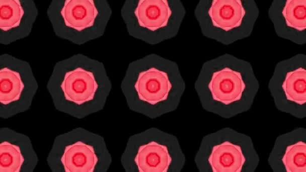 Digital Rendering Red Kaleidoscope Creative Pattern — Stock Video