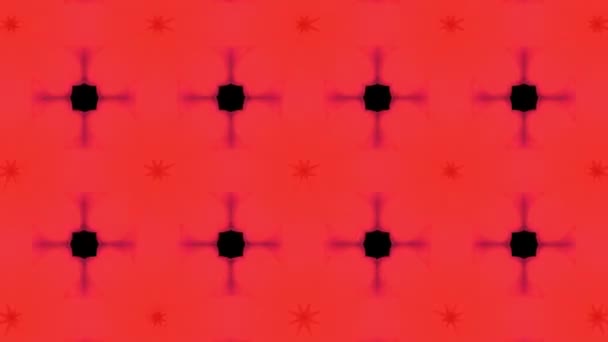 Renderizado Digital Caleidoscopio Rojo Patrón Creativo — Vídeos de Stock