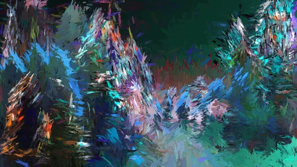 Цифровая Иллюстрация Pine Trees Forest Background — стоковое фото