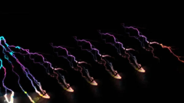 Iluminação Digital Illustration Strike Carga Elétrica — Fotografia de Stock