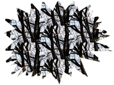 Dijital Resim Kar Ormanı Mozaik Modeli