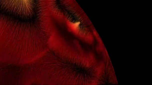 Цифровая Рендеринг Красной Горящей Планеты — стоковое видео