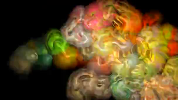 Digital Rendering Abstrakta Färgglada Bubblor — Stockvideo