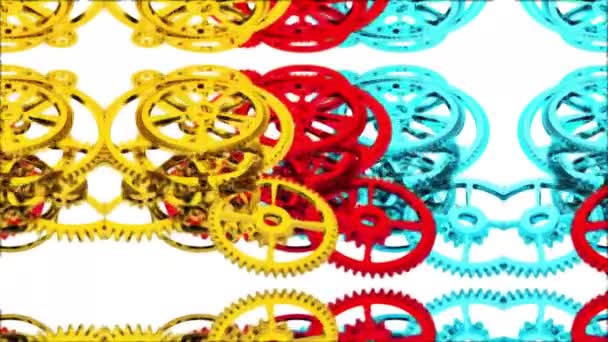 Digital Rendering Abstract Colorful Gear Background — Stock Video