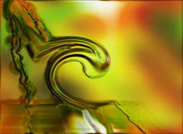 Digital Rendering Abstract Golden Liquid Effect Tło — Zdjęcie stockowe