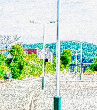 Soyut Toplar Efekti Yaz Arkaplanı Dijital Hazırlama