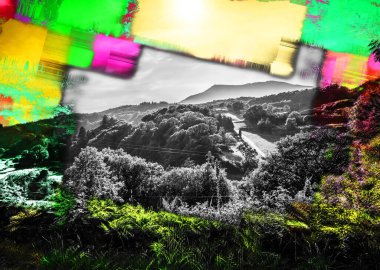 Summer Peyzaj Tepeleri ve Ufuk