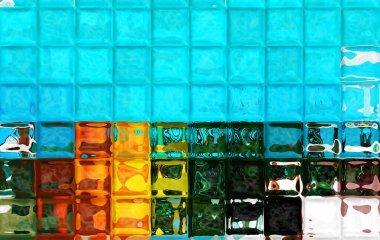 Kare Döşemeler Titreşimli Soyut Arkaplan Dijital Resimleri