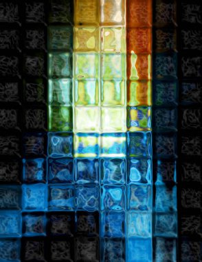 Kare Döşemeler Titreşimli Soyut Arkaplan Dijital Resimleri