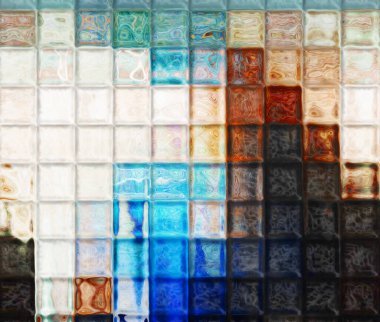 Kare Döşemeler Titreşimli Soyut Arkaplan Dijital Resimleri