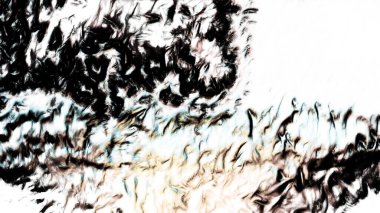 Monokrom Organik Desen Dijital İllüstrasyon