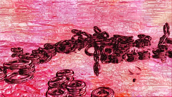 Digital Rendering Abstrakt Rosa Flüssigkeitseffekt Hintergrund — Stockfoto