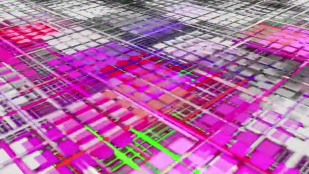 Abstract Vibrant Perpendicular Lines Digital Renderingv — Stock Video