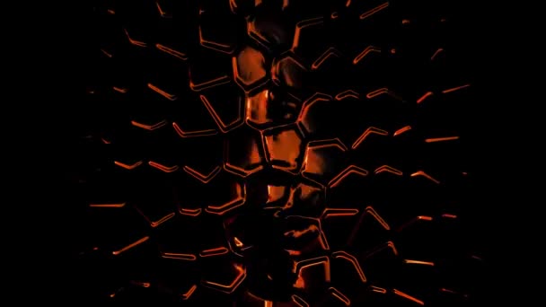 Abstraktes Red Hot Cracked Surface Digital Rendering — Stockvideo